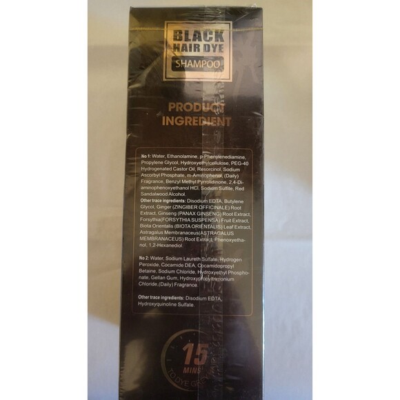 Black Hair Dye Shampoo 3 in 1 NIB - Picture 2 of 6